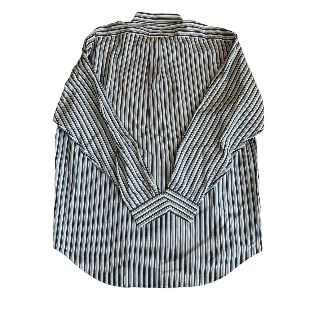 Ralph Lauren Blake Button Down Shirt Mens Size Large Cotton Blue Striped - Picture 4 of 10